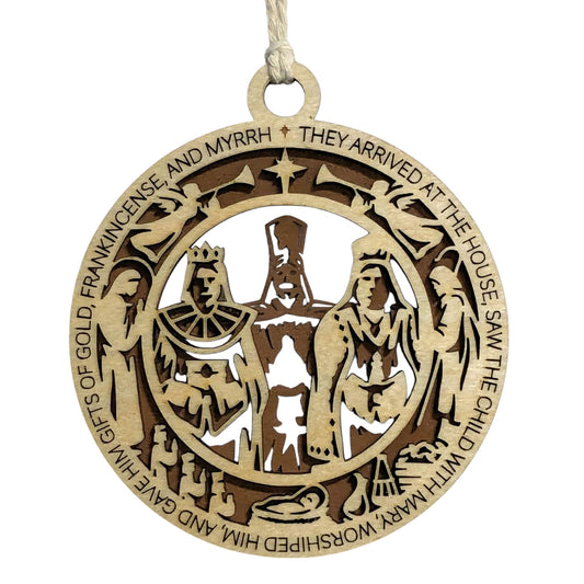 3.5" Wise Men Gifts Angel-Framed Ornament