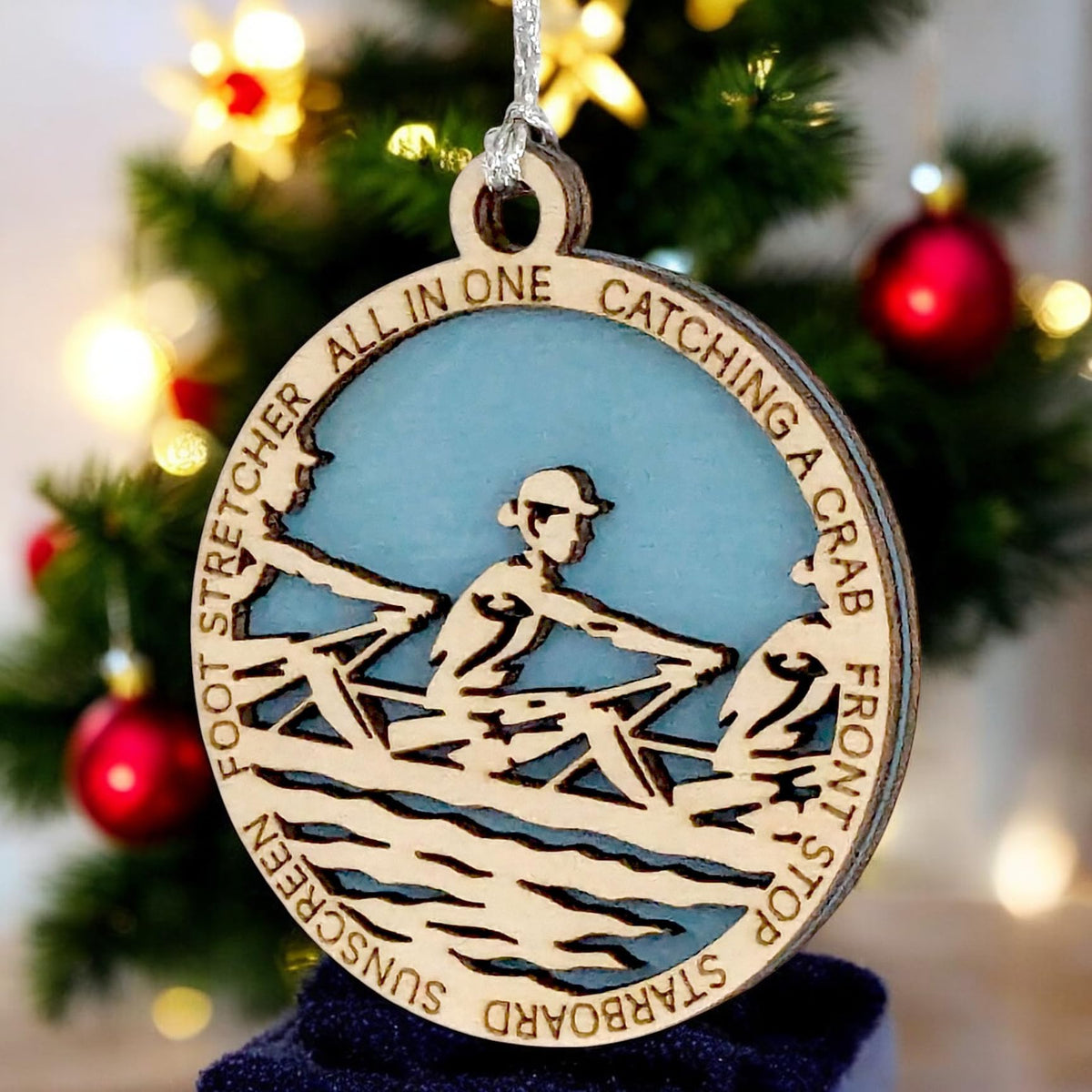 3" Female Team Rowing Christmas Ornament