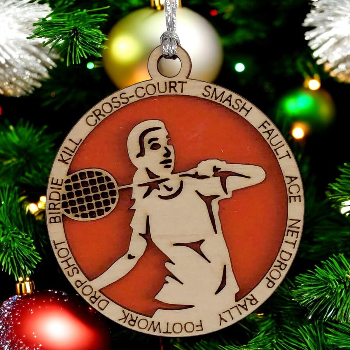 3" Female Badminton Ornament