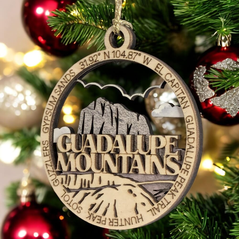 3" Guadalupe Mountains Ornament / Car Charm - USA Made