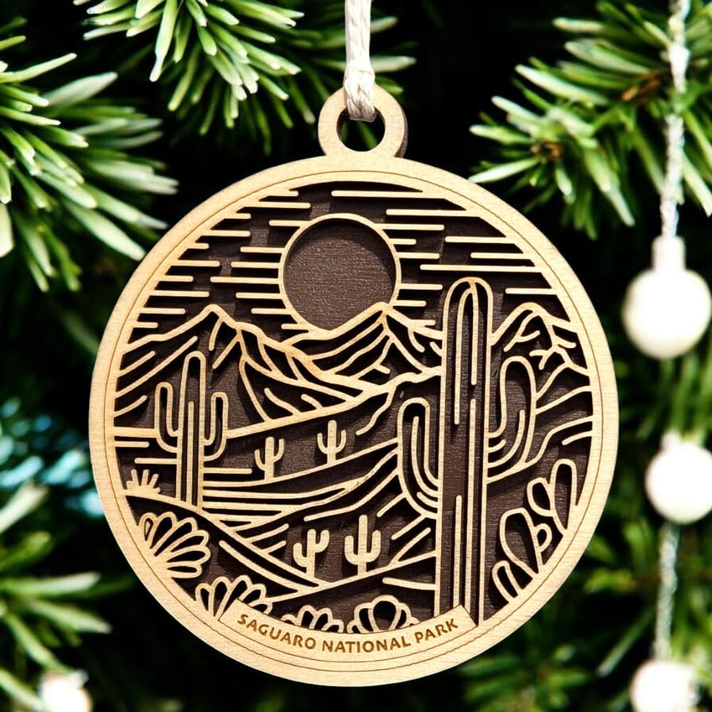Saguaro National Park 3.5" Wood Christmas Ornament