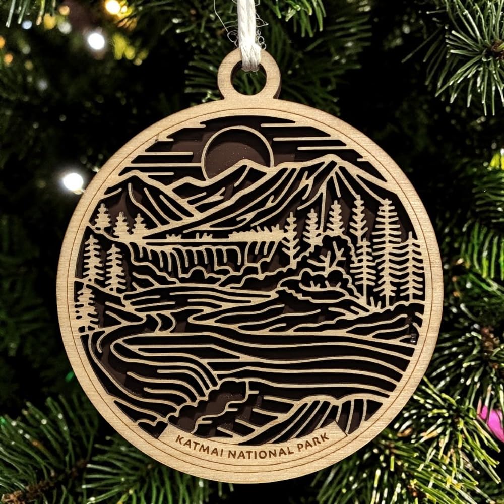 Katmai National Park 3.5" Wooden Ornament