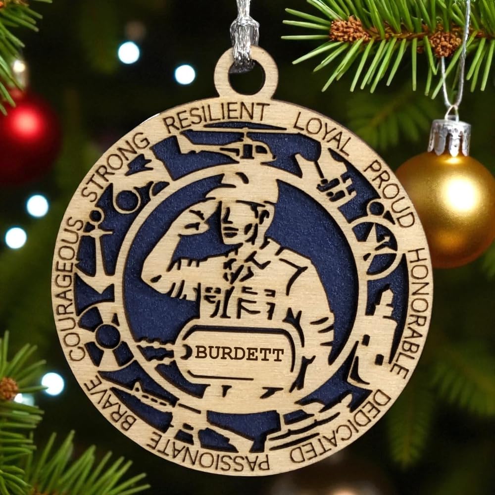 3" Coast Guard Male Ornament, Field Uniform, Icons, Dog Tag