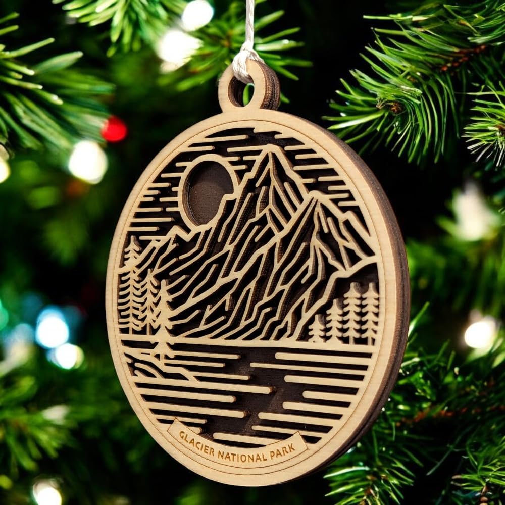 Glacier National Park 3.5" Wooden Ornament