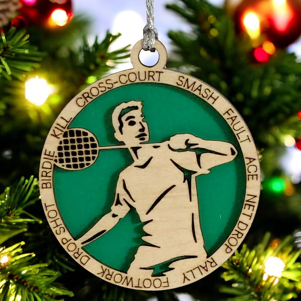 3" Male Badminton Ornament