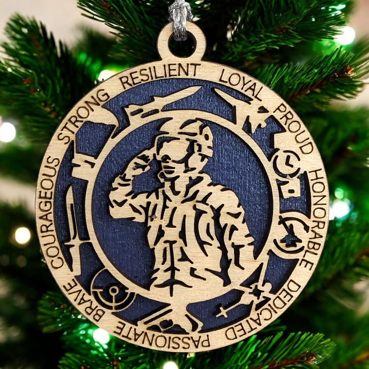3" Female Airman Military Icons Ornament - Wood, Made in Oregon