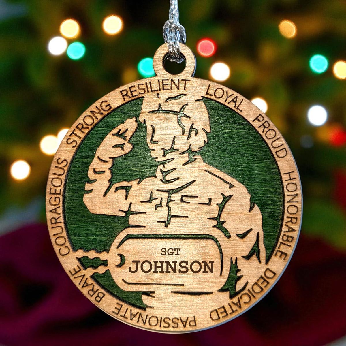 3" Female Army Soldier Ornament, Custom Dog Tag
