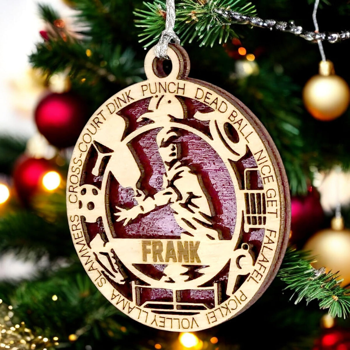 Personalized 3" Male Pickleball Icon Ornament