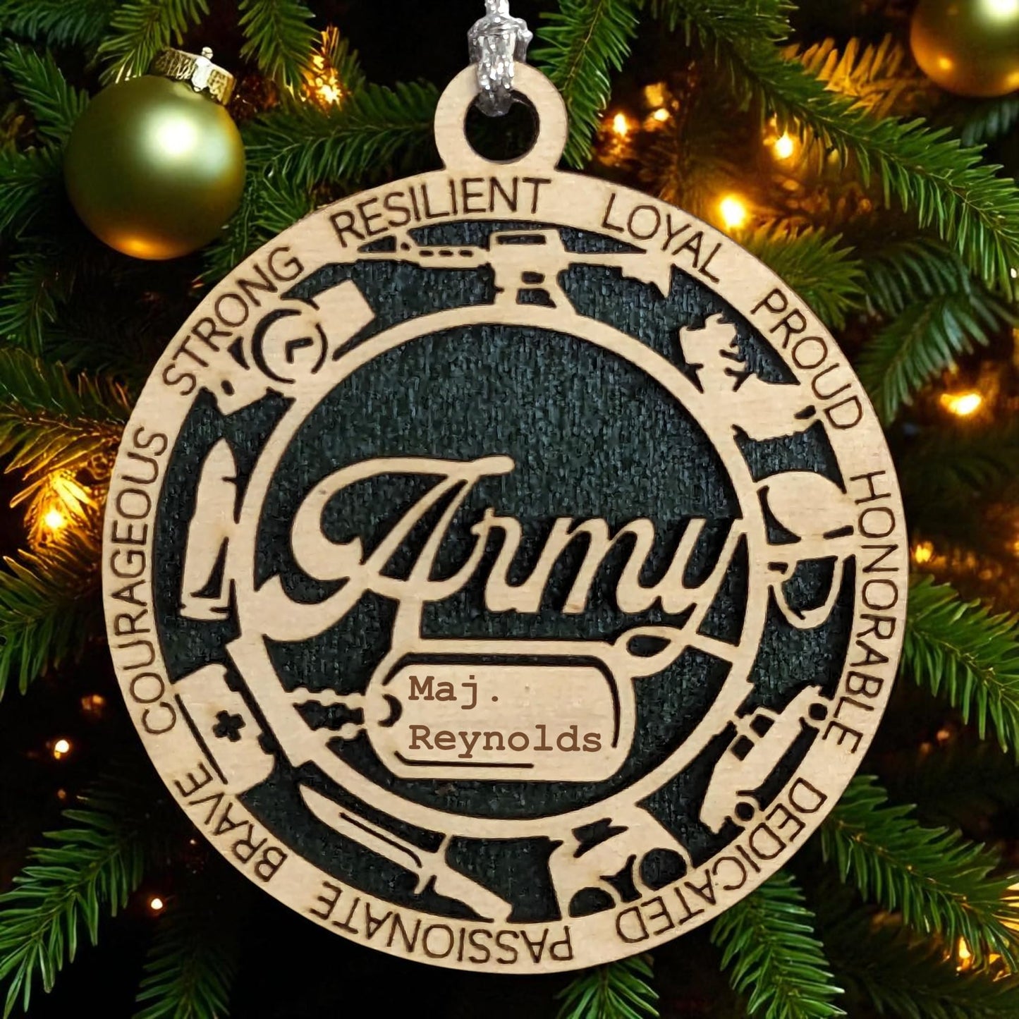 3" Army Script Ornament, Icons, Dog Tag