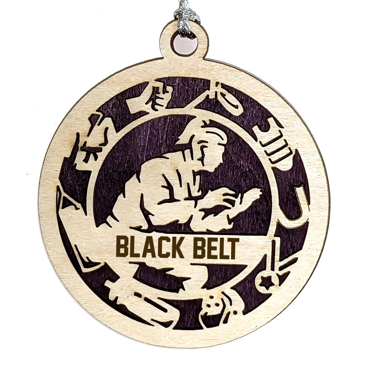 Personalized 3" Female Jiu Jitsu Icon Border Ornament