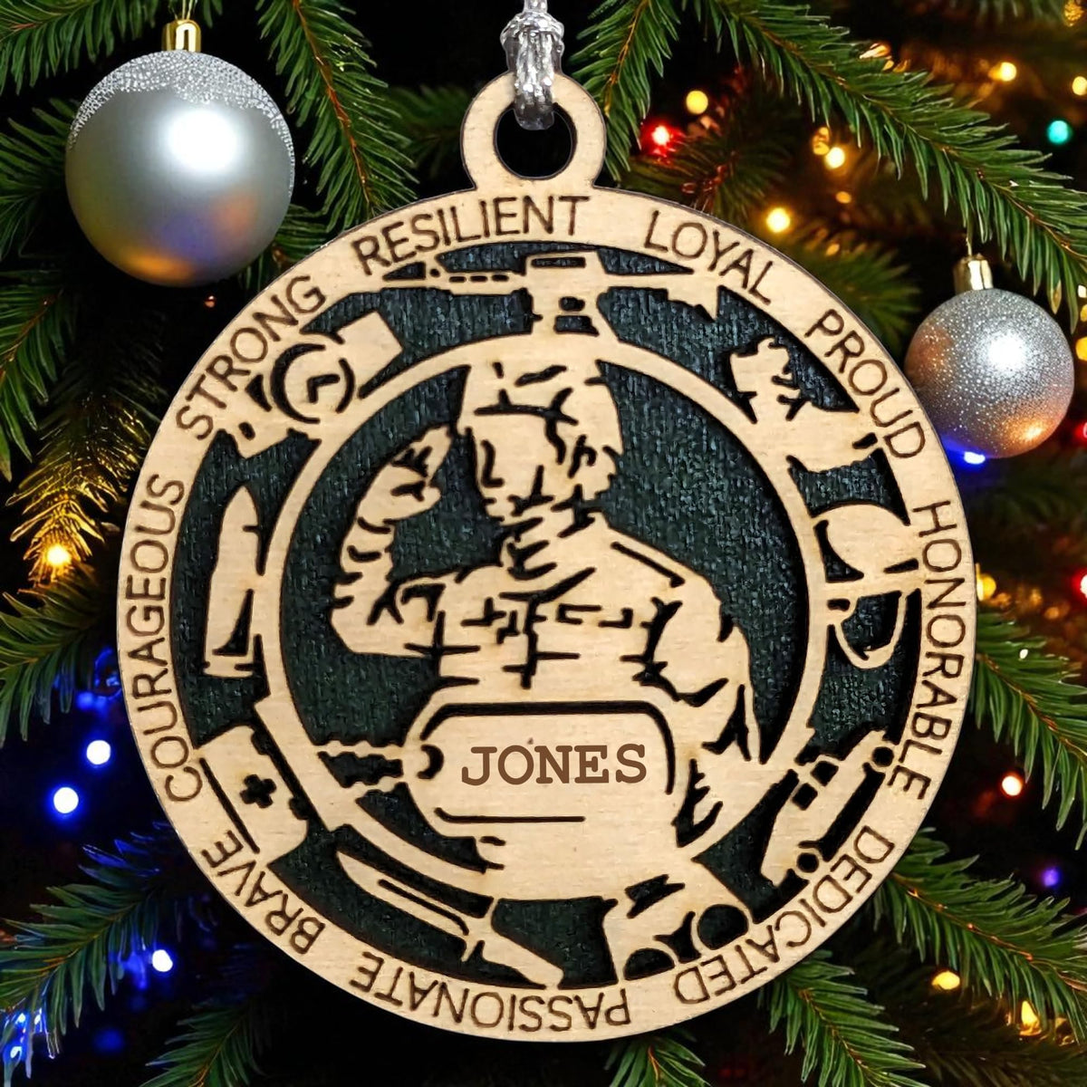 3" Female Army Soldier Ornament, Icons, Dog Tag