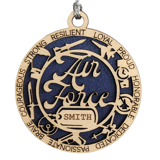 3" Air Force Script Icons, Dog Tag