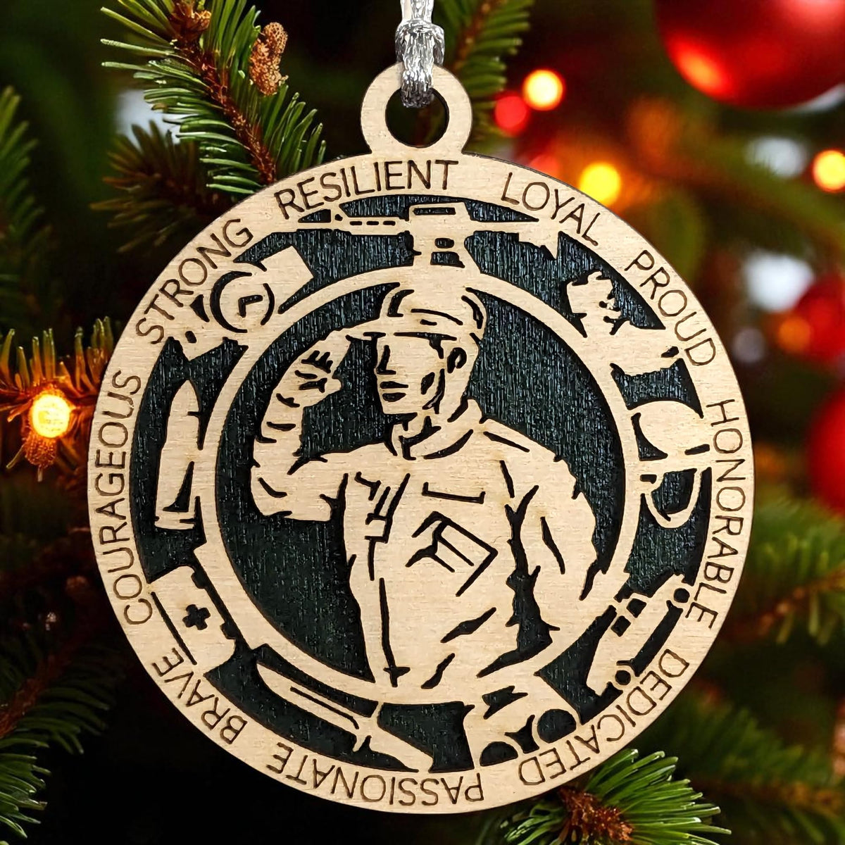 3" Male Army Soldier Dress Ornament, Icons, Wood