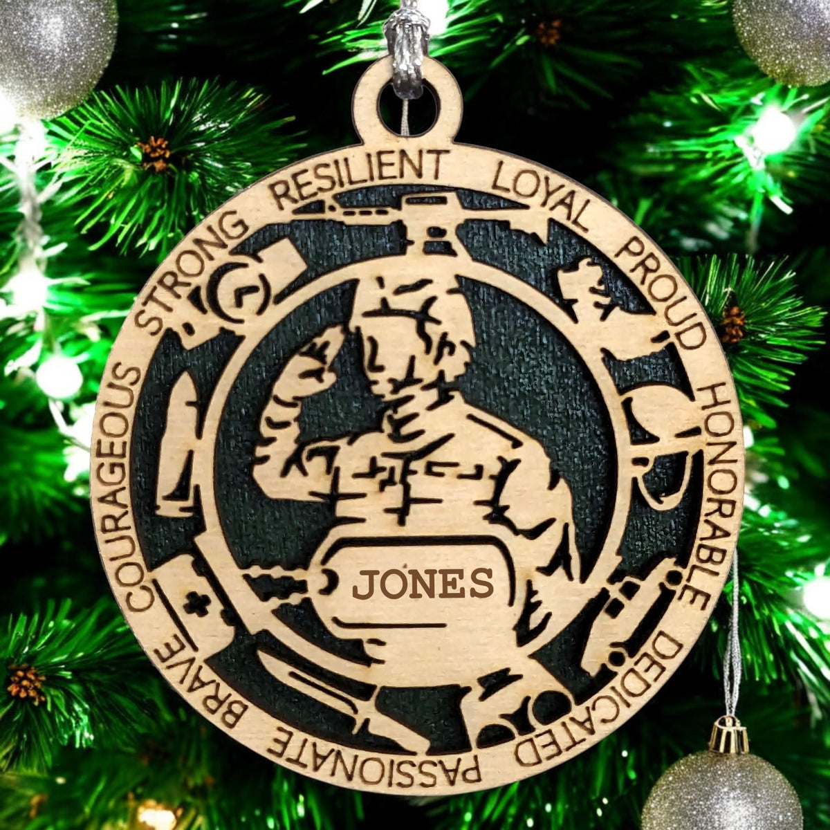 3" Female Army Soldier Ornament, Icons, Dog Tag