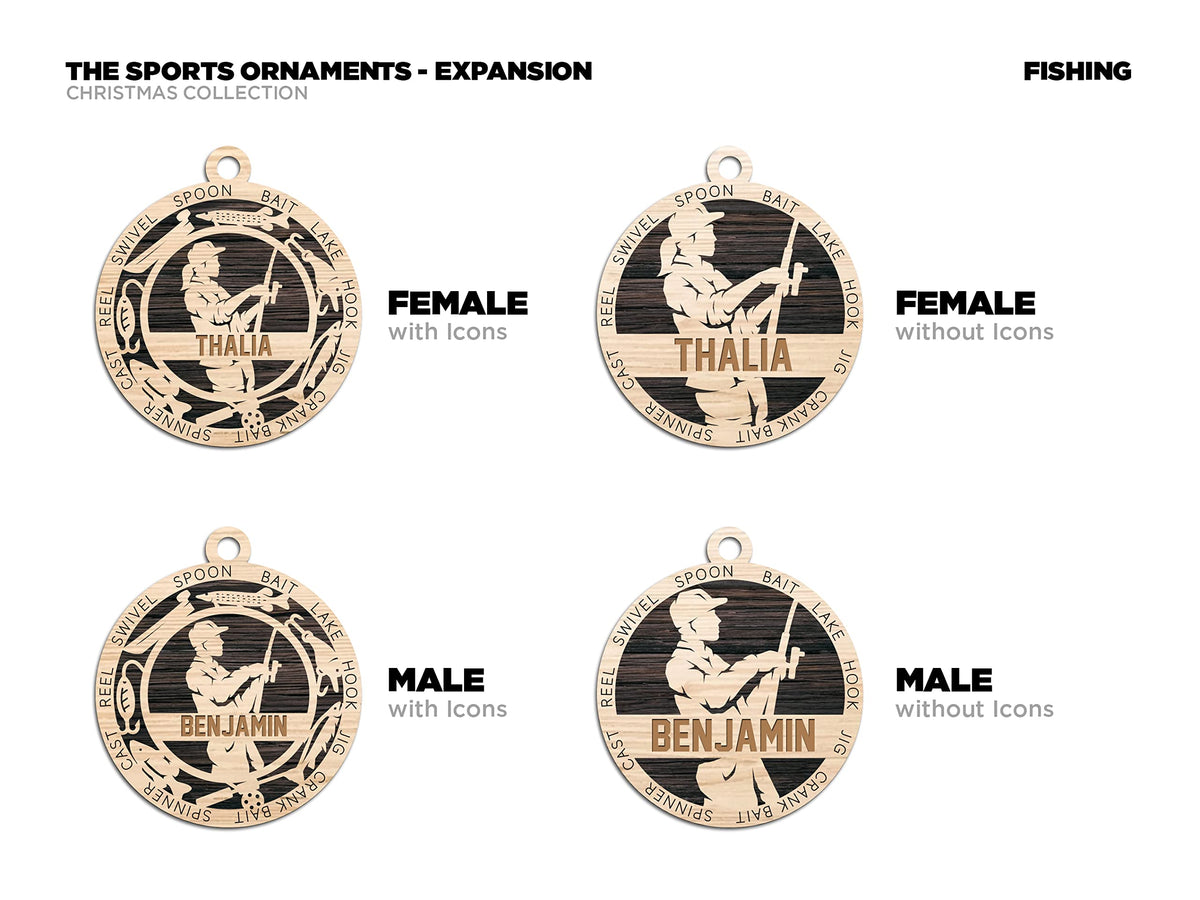3" Male Angler Ornament