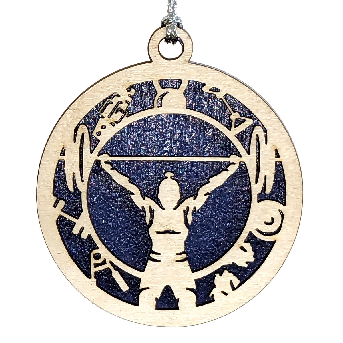 Handmade 3" Female Weightlifting Icon Border Ornament