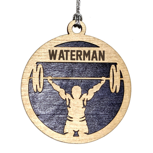 Personalized 3" Male Weightlifting Christmas Ornament