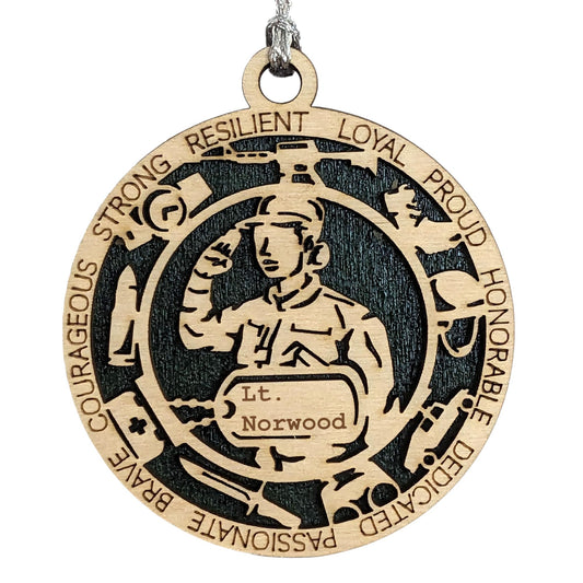 3" Female Army Soldier Dress Ornament, Icons, Tag
