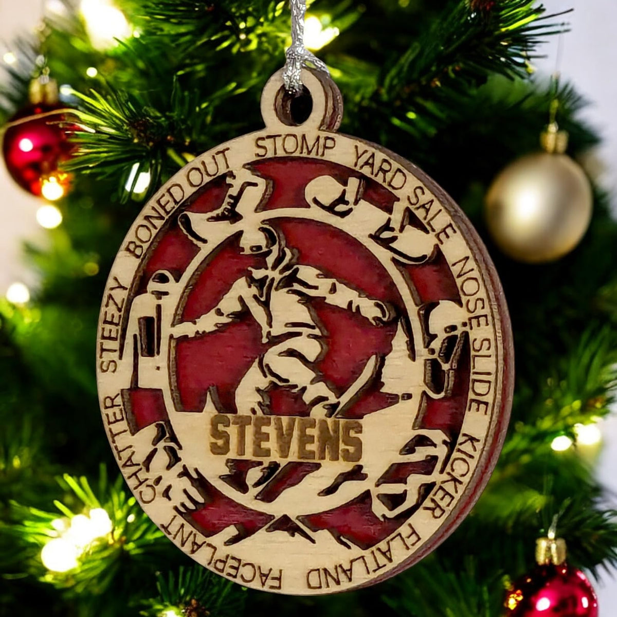 Handmade 3" Custom Male Snowboarder Gear Ornament
