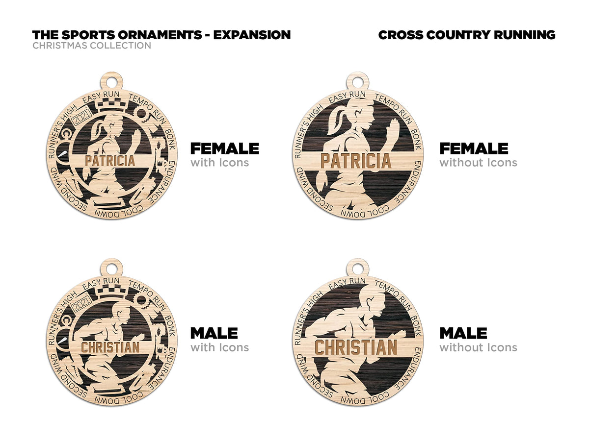 3" Female Cross Country Gear Ornament