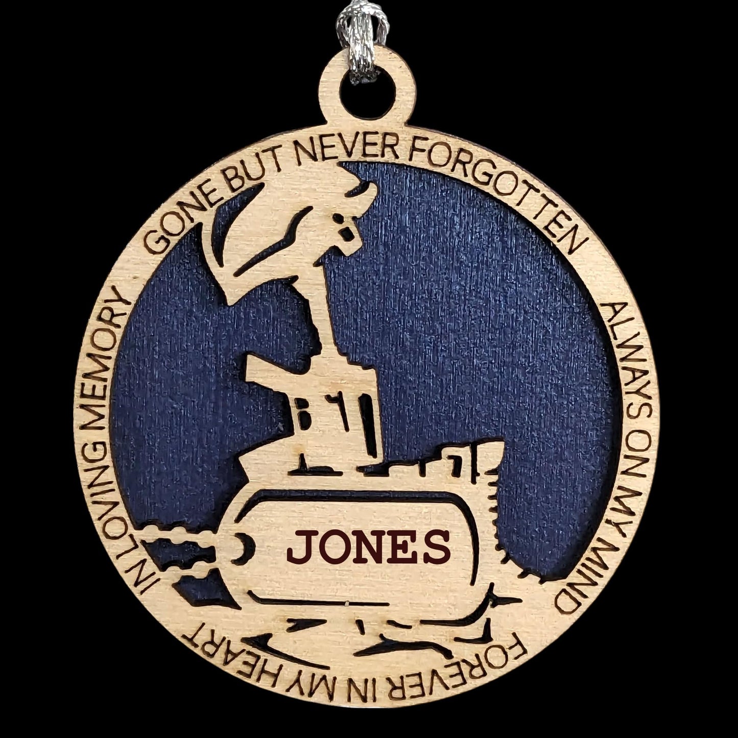 3" Battlefield Cross Memorial Wood Ornament, Custom Dog Tag