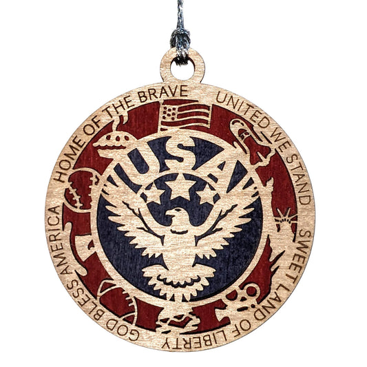 3" Eagle Starburst Christmas Ornament