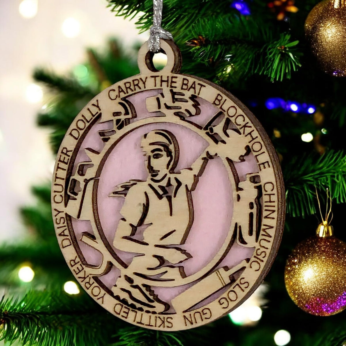 3" Cricket Bowler Icons Ornament