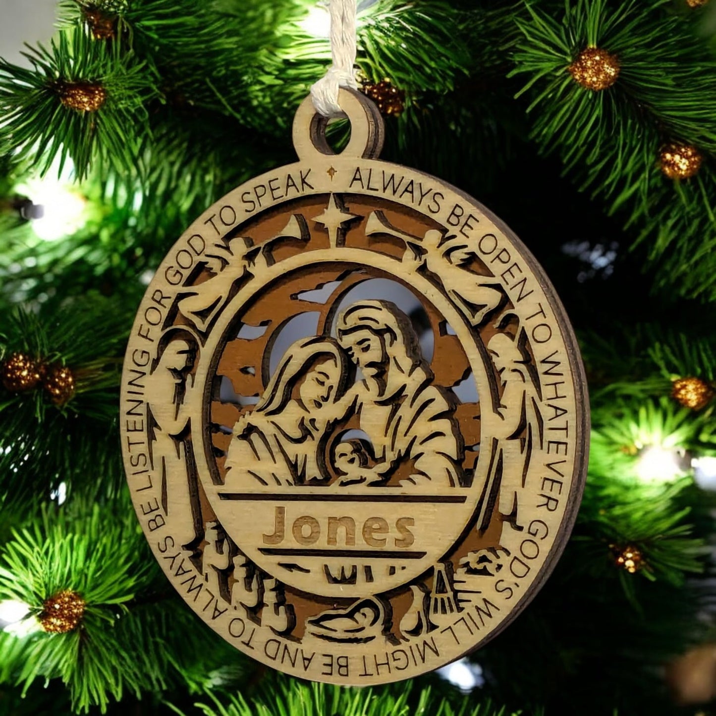 3.5" Holy Family Angel Custom Ornament