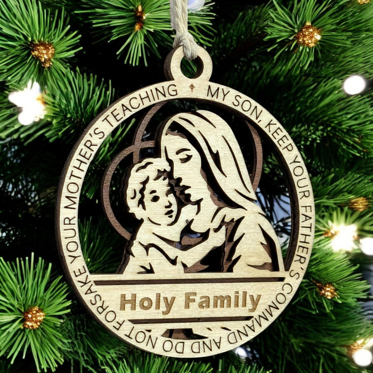 3.5" Madonna Child Personalized Ornament