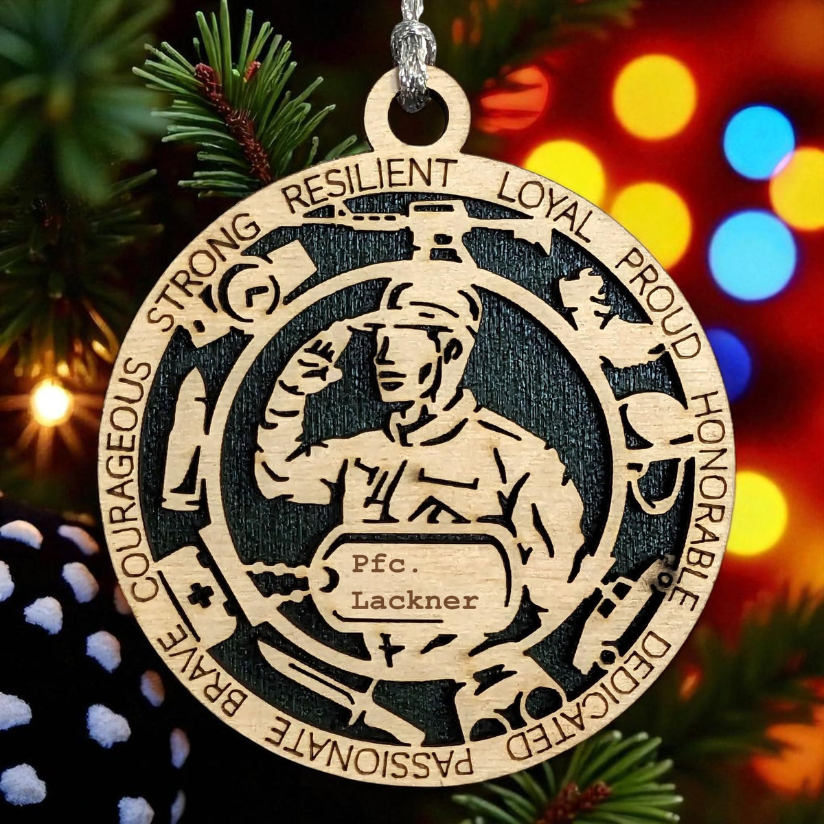 3" Male Army Soldier Dress Ornament, Icons, Tag