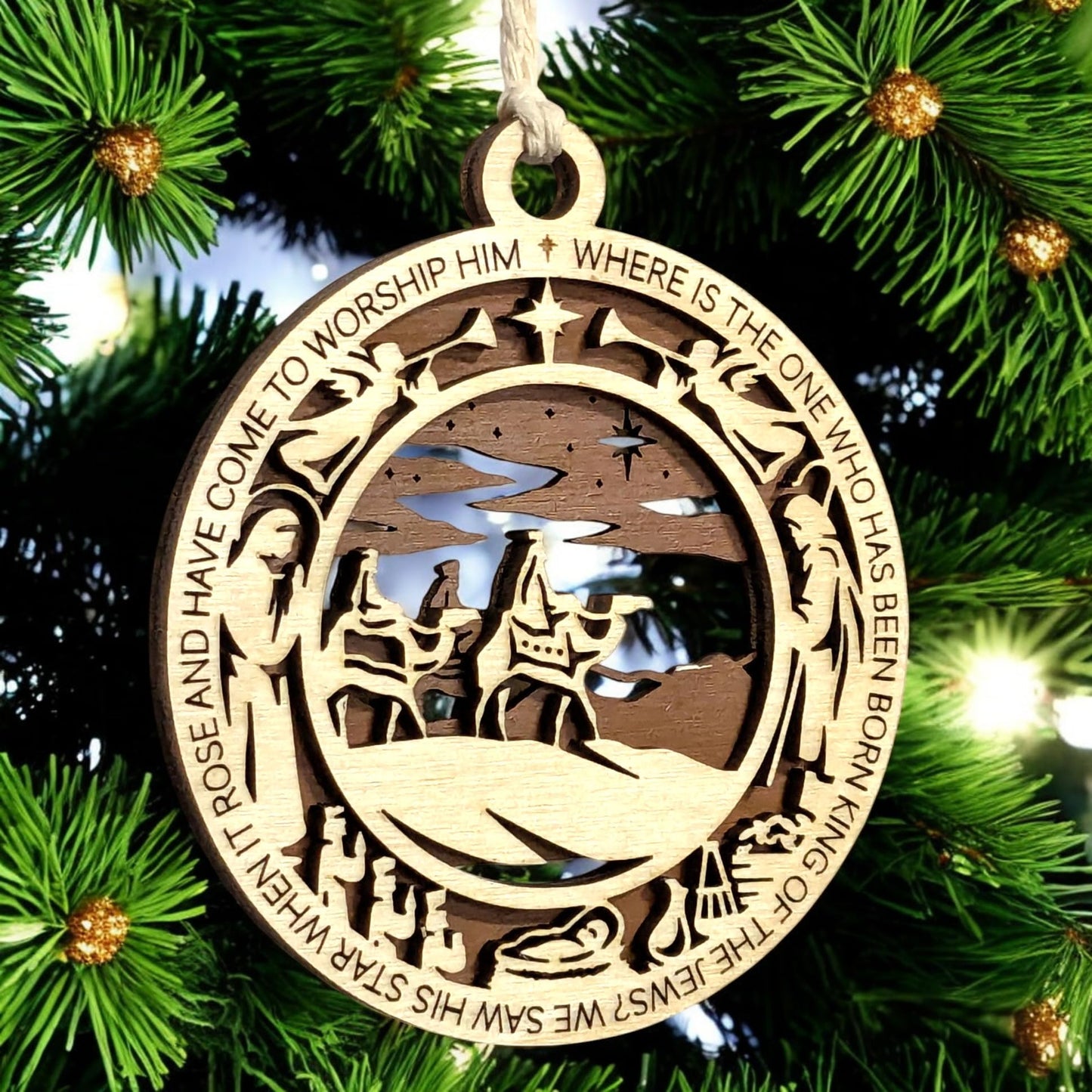 3.5" Wise Men Star Angel-Framed Ornament