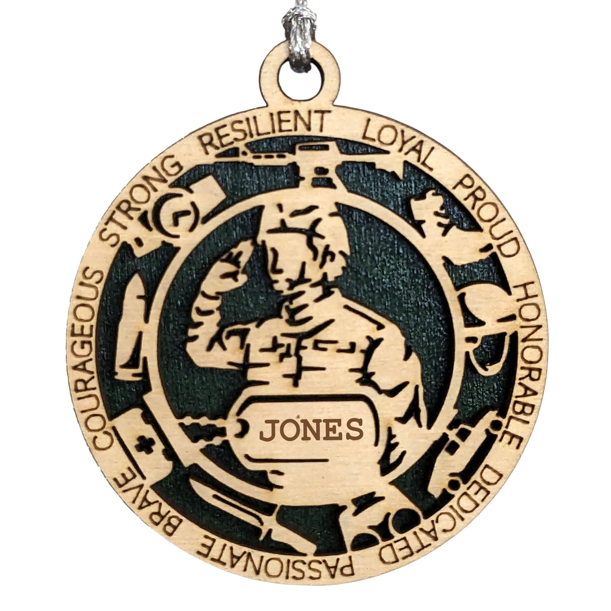 3" Female Army Soldier Ornament, Icons, Dog Tag