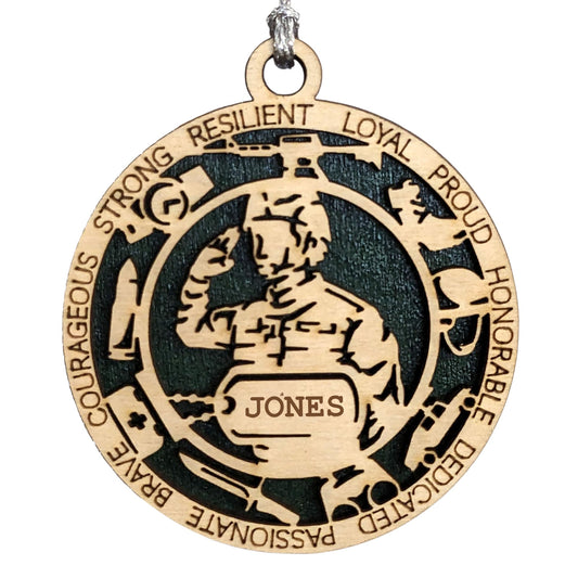 3" Female Army Soldier Ornament, Icons, Dog Tag