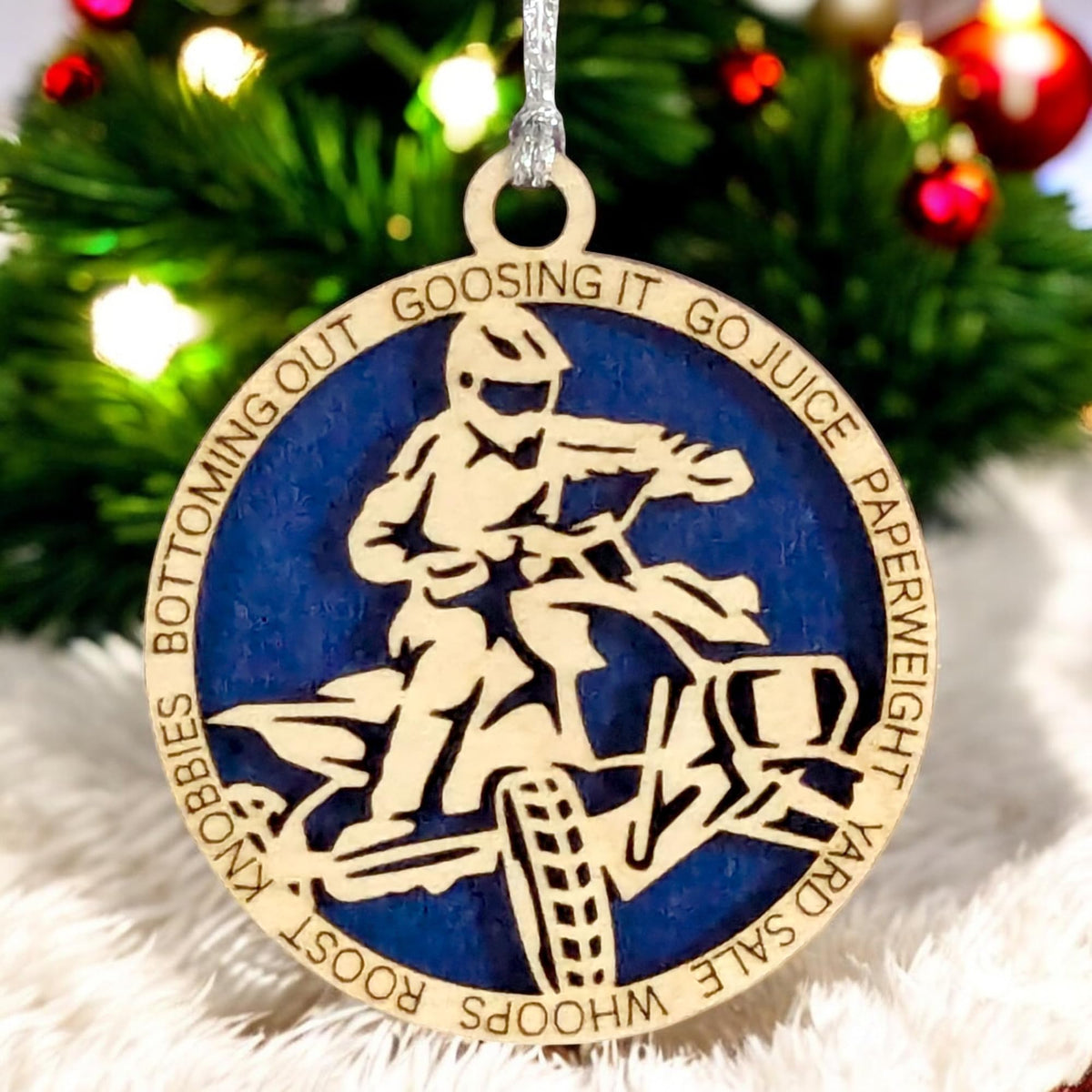 3" Male ATV Christmas Ornament / Car Charm - Wood, Handcrafted