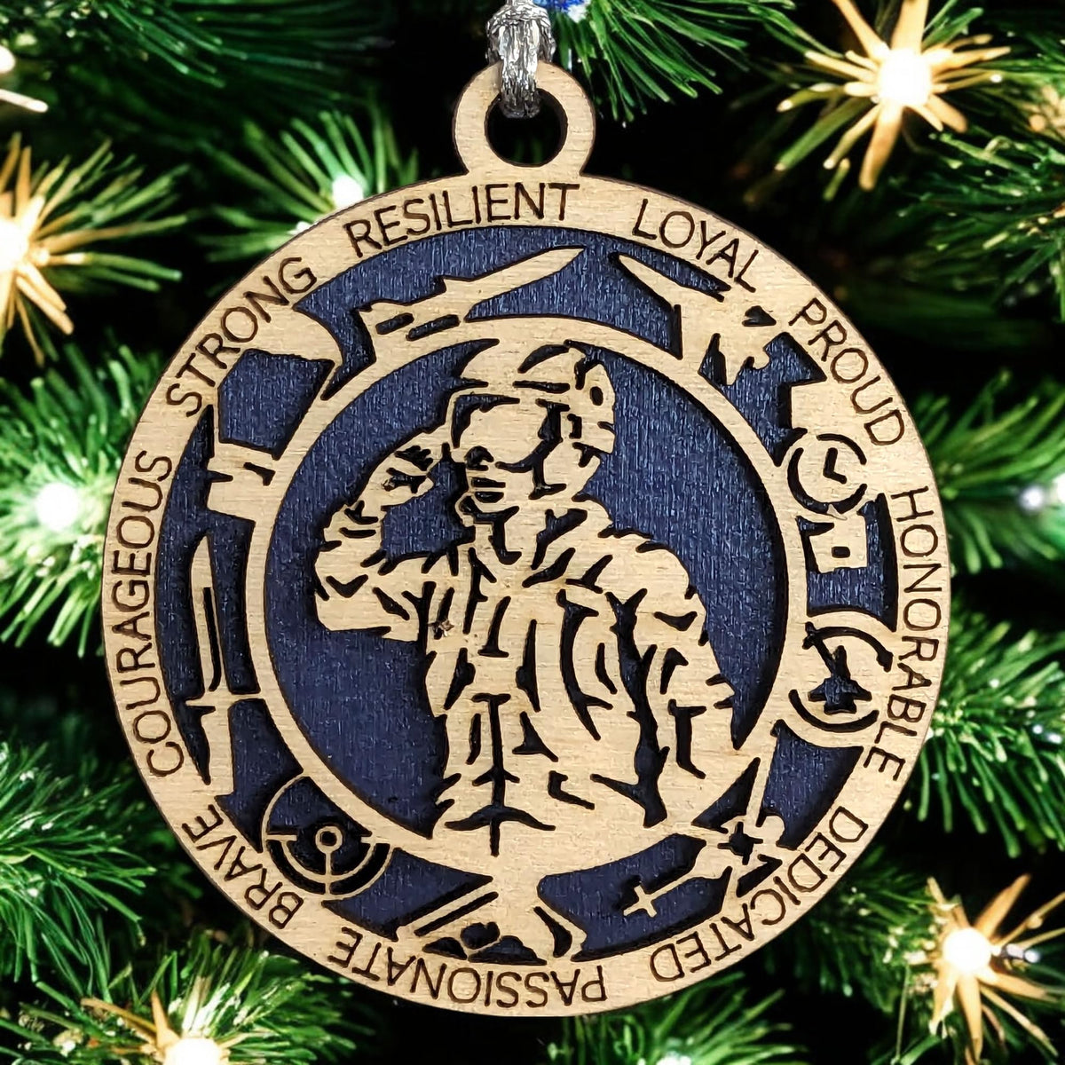 3" Female Airman Military Icons Ornament - Wood, Made in Oregon