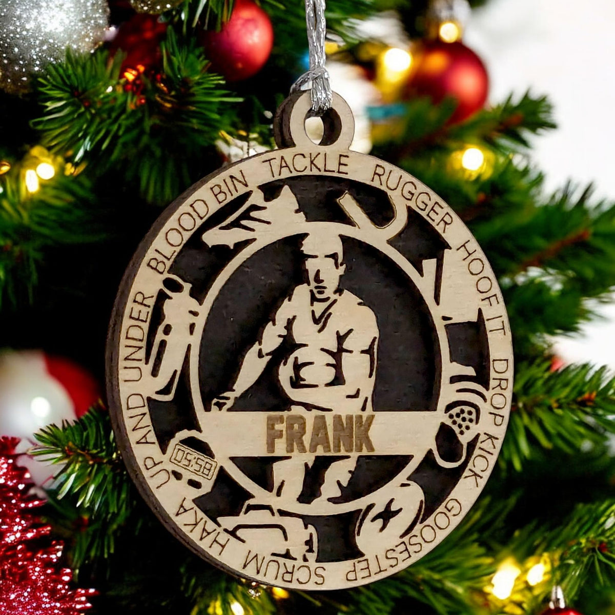 Personalized 3" Male Rugby Icon Ornament