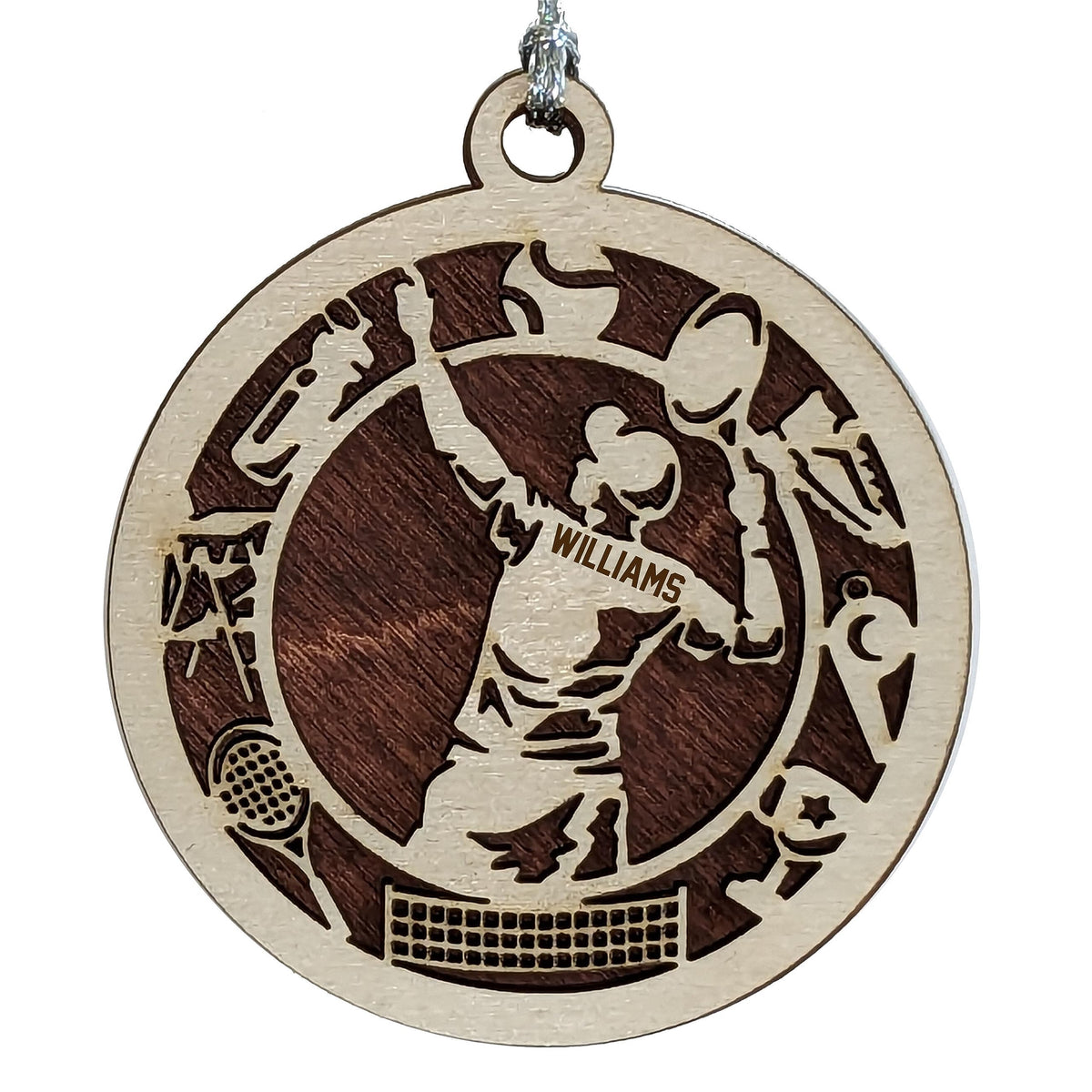 Handmade 3" Custom Male Tennis Player Gear Ornament