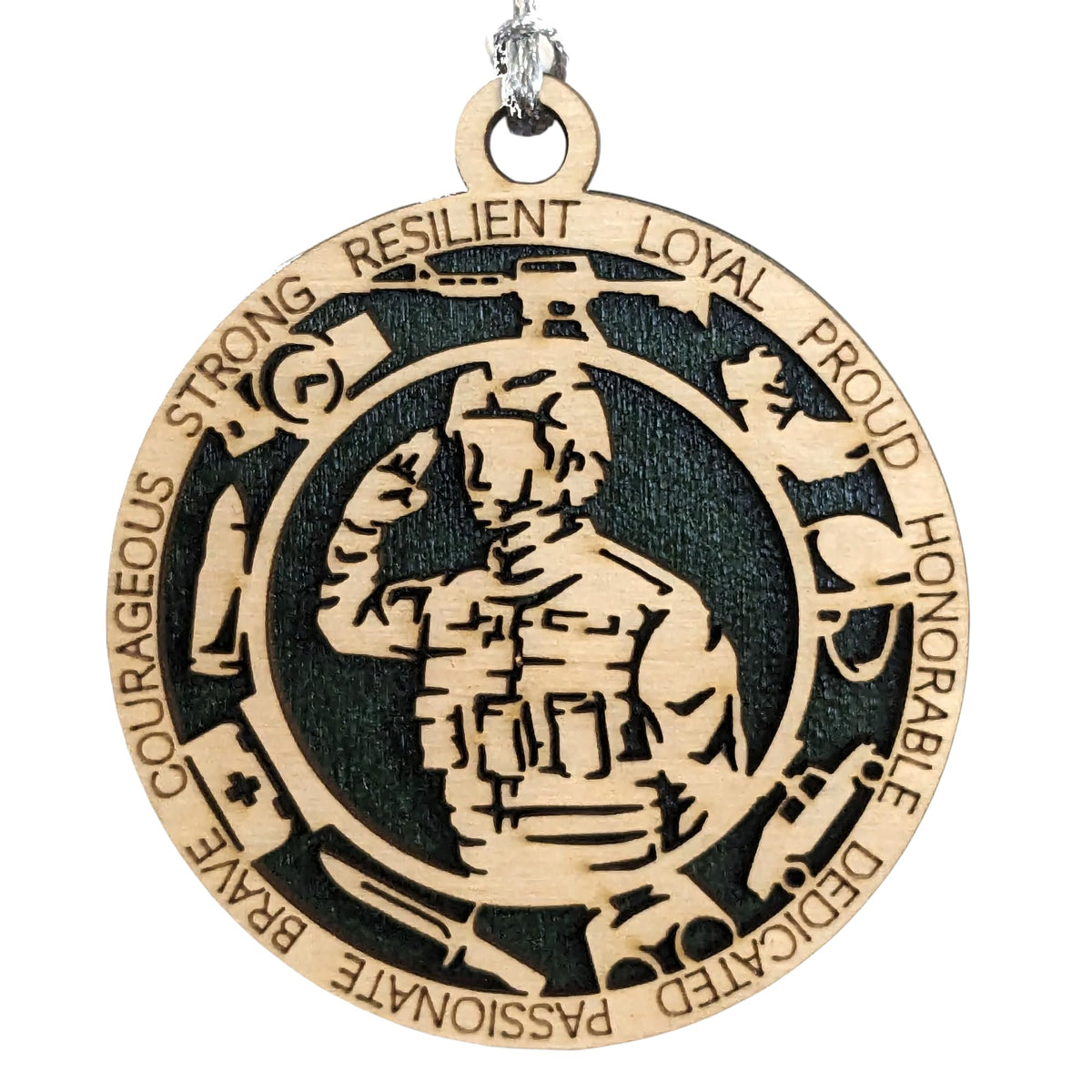 3" Male Army Soldier Ornament, Icons, Wood