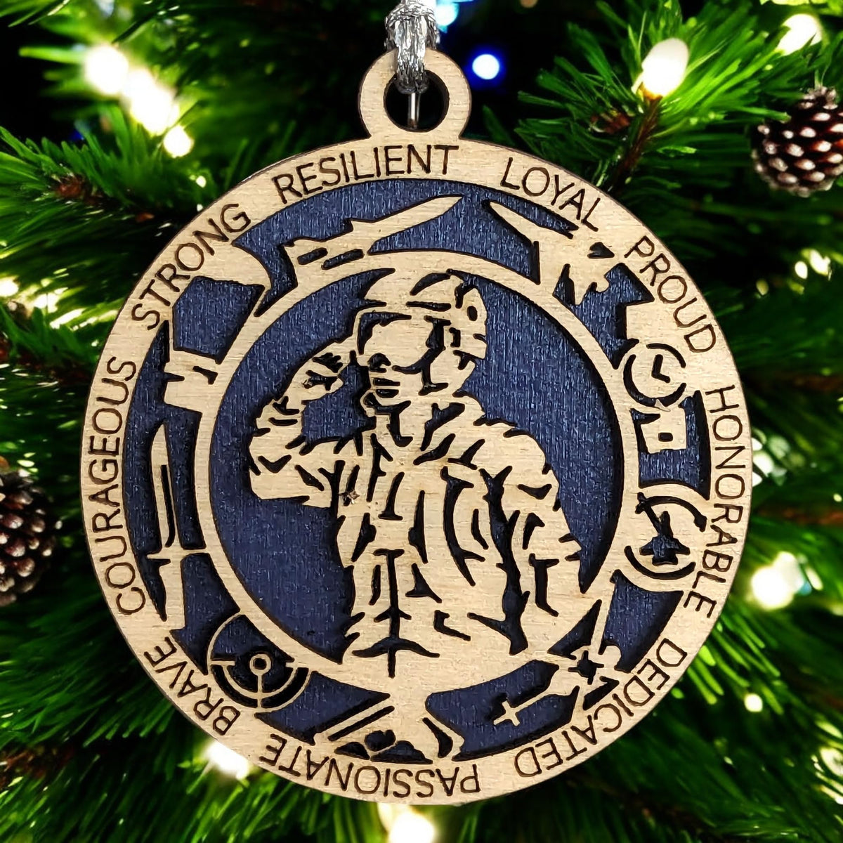 3" Female Airman Military Icons Ornament - Wood, Made in Oregon