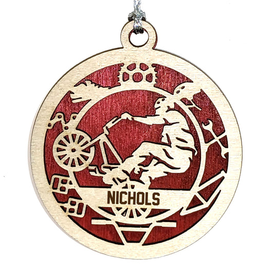 Handmade 3" Custom Male BMX Rider Gear Ornament