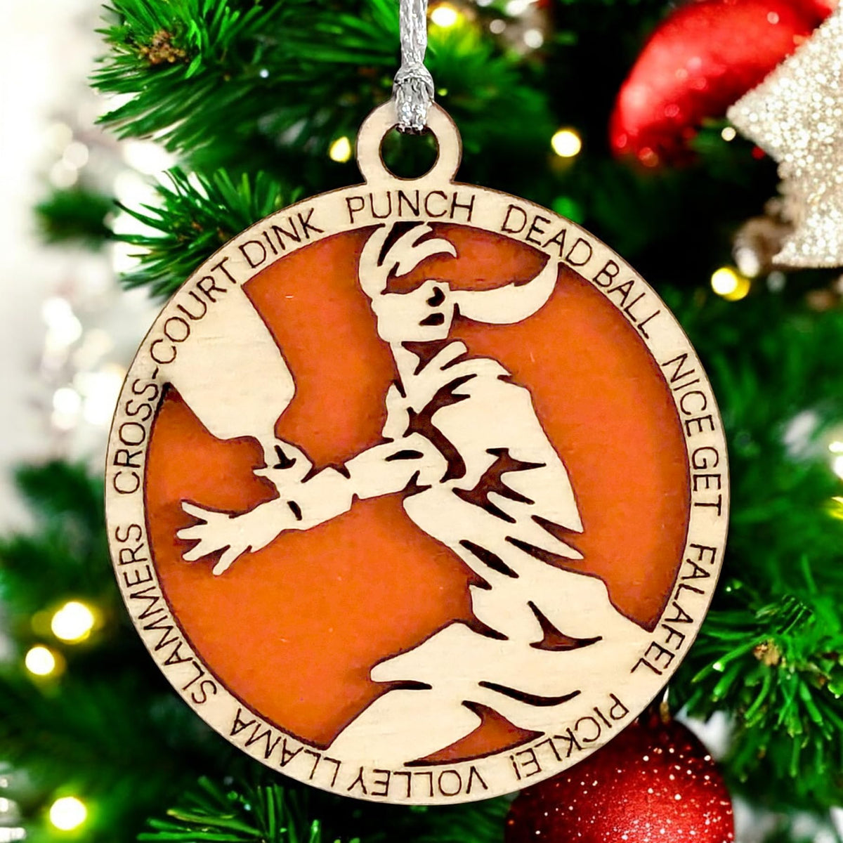 3" Female Pickleball Christmas Ornament
