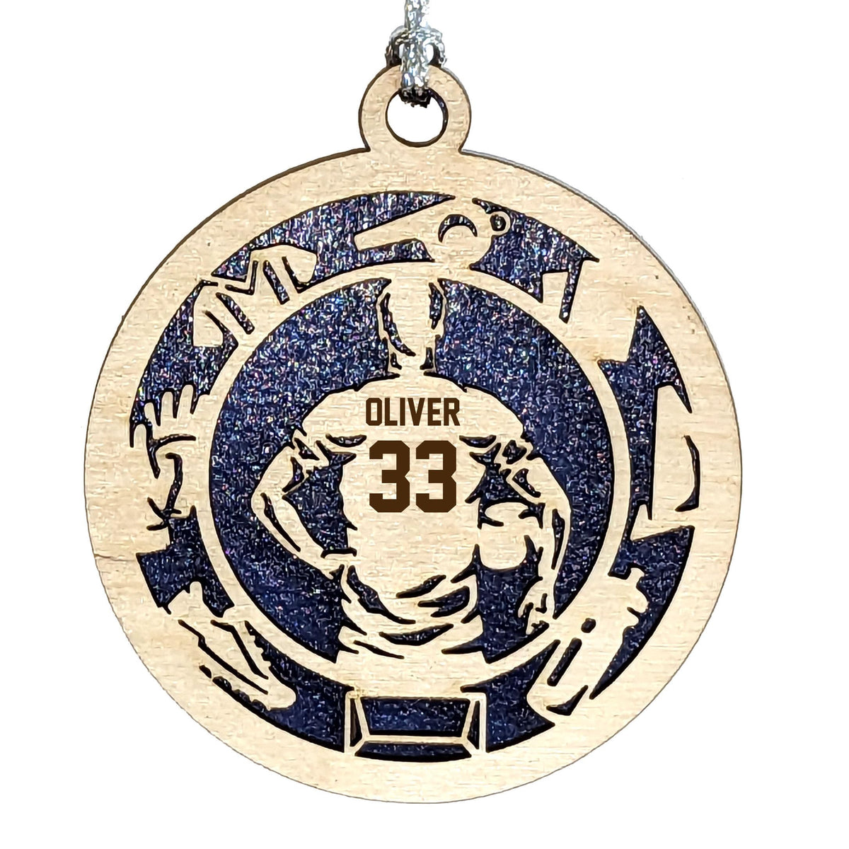 Personalized 3" Male Soccer Icon Border Ornament
