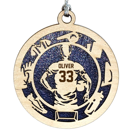 Personalized 3" Male Soccer Icon Border Ornament
