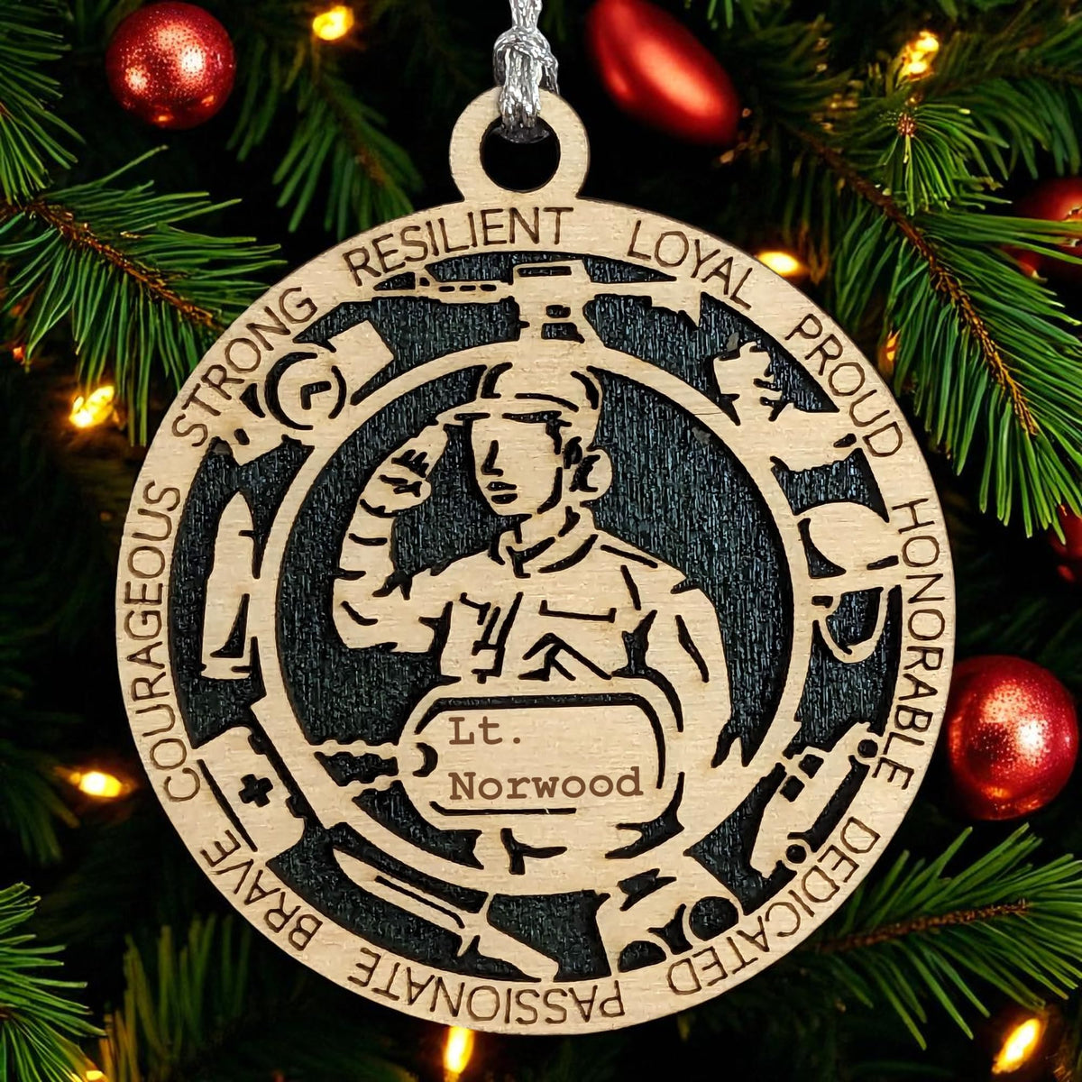 3" Female Army Soldier Dress Ornament, Icons, Tag
