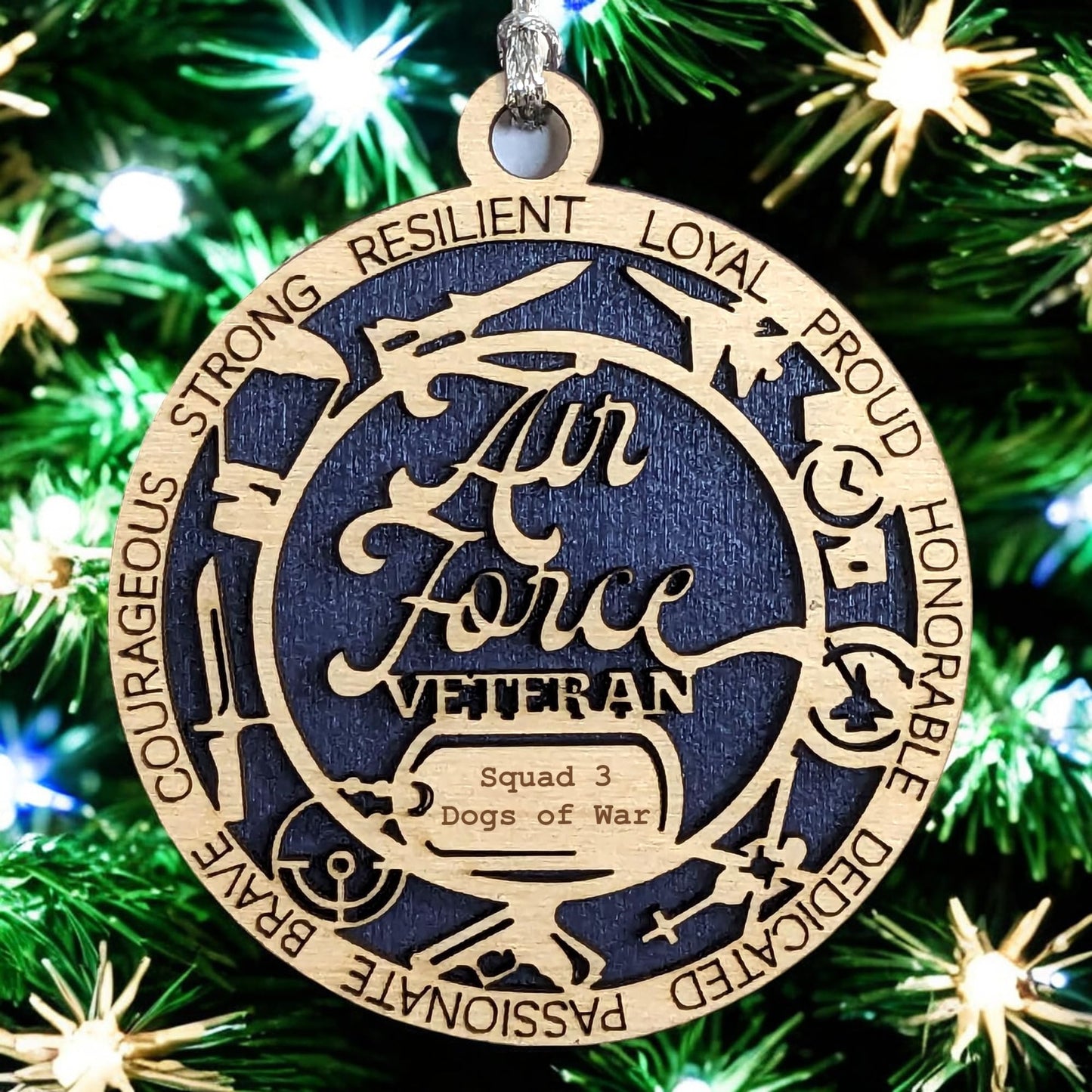 3" Air Force Veteran Ornament, Icons, Dog Tag