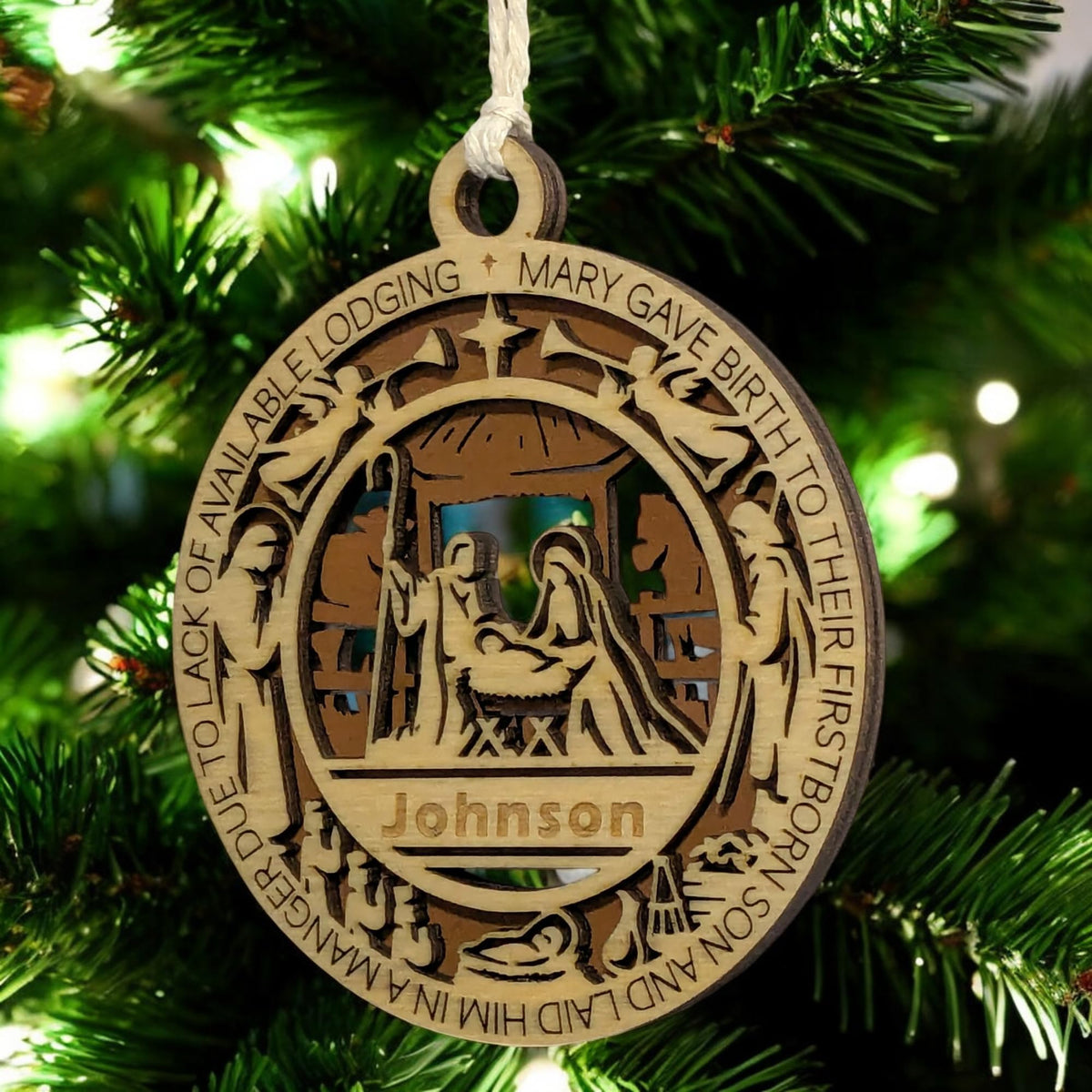 3.5" Nativity Manger Angel Custom Ornament