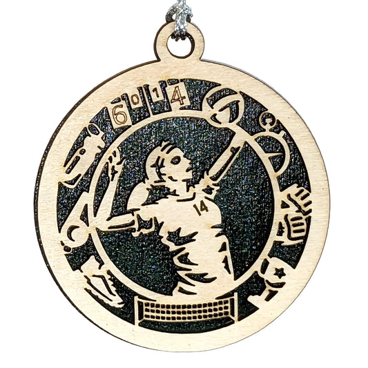 Handmade 3" Custom Female Volleyball Gear Ornament