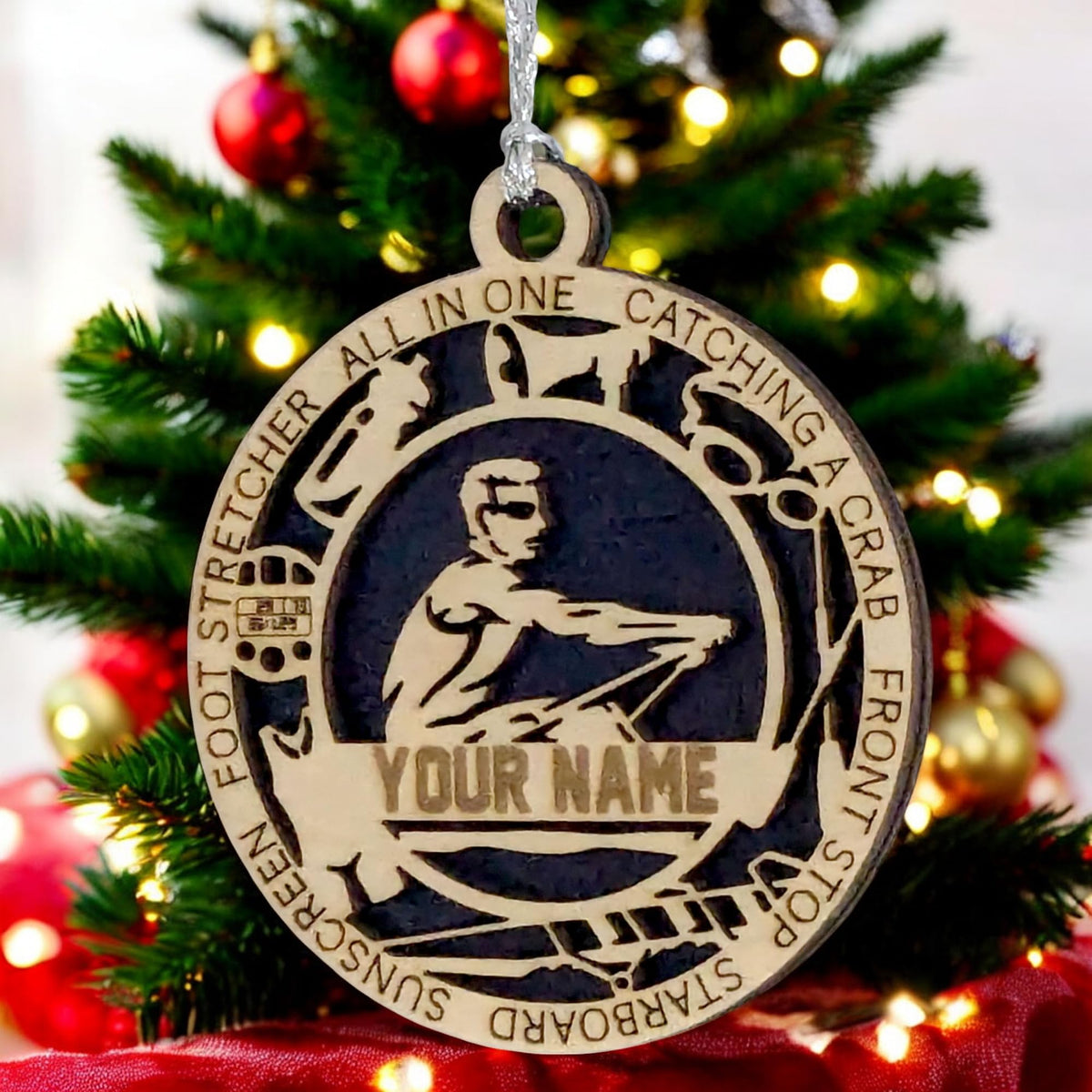 Personalized 3" Male Rowing Icon Ornament
