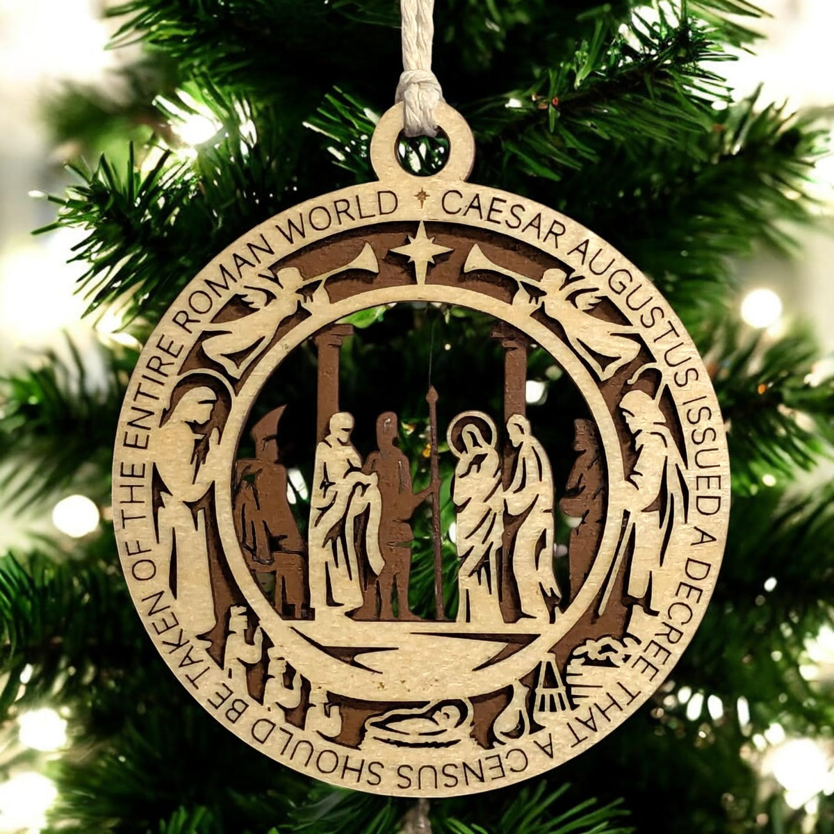 3.5" Caesar's Decree Angel-Framed Ornament