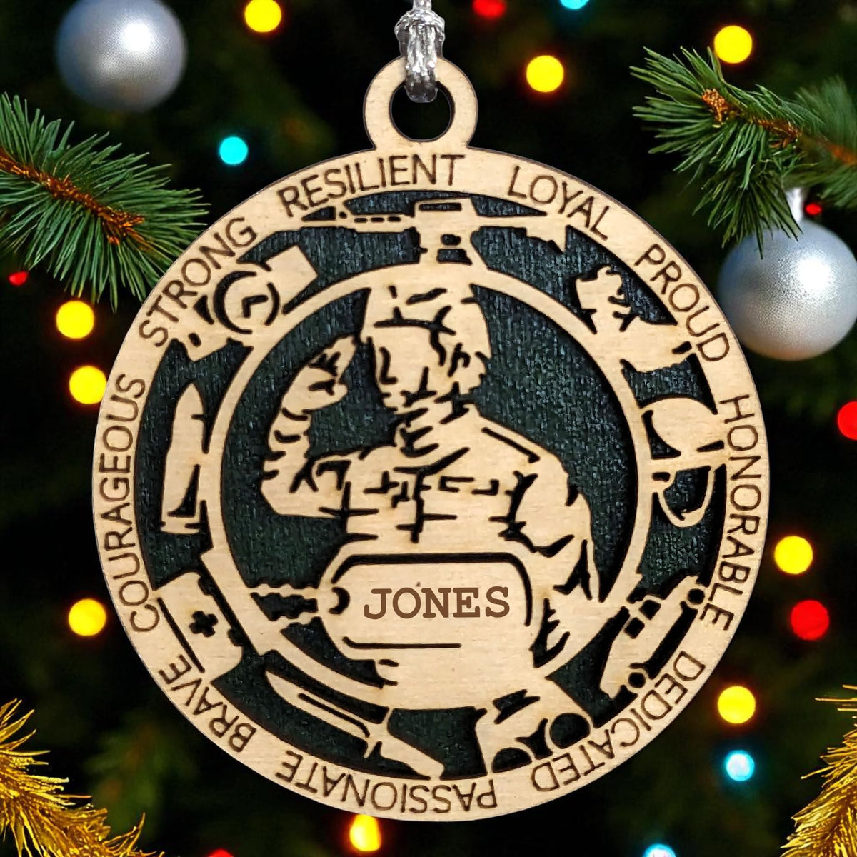 3" Female Army Soldier Ornament, Icons, Dog Tag